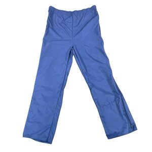 Vintage Slope Nylon Ski Pants Blue Medium Snap Waist Zip Hem 90s